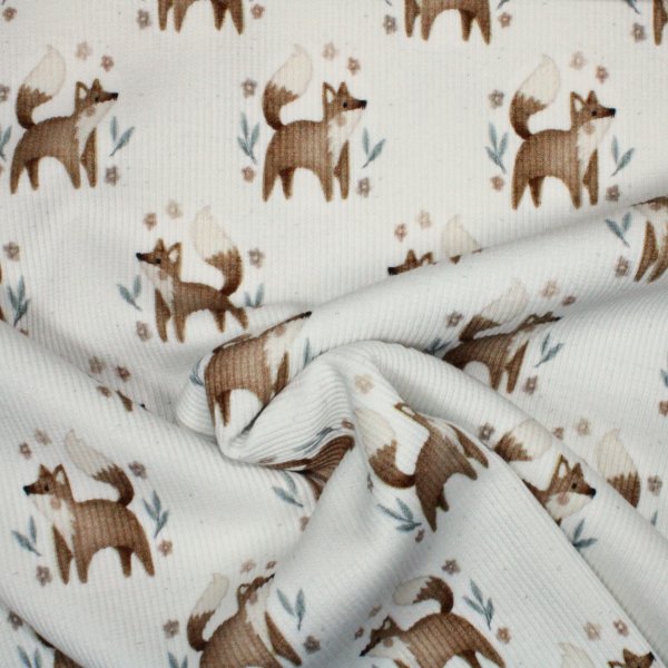 Fuchs-Ripp-Jersey Baumwolle Oeko-Tex pastell-creme